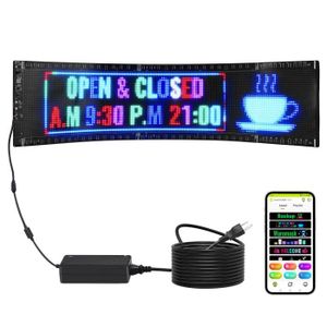 Écran LED Flexible Programmable 17,3 X 7 Cm - Contrôle Par Appli Bluetooth, étanche IP65, Alimentation USB
