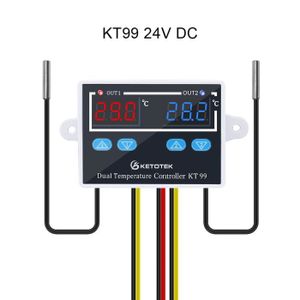 COMMANDE CHAUFFAGE KT99 24V DC -Thermostat numérique incubateur,régulateur de température,capteur,régulateur de température,chauffage et refroidiss