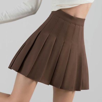 Jupe Plissée Femme été - Taille Haute élastique, Coupe Fluide Et évasée, Couleur Unie, Style Chic Décontracté