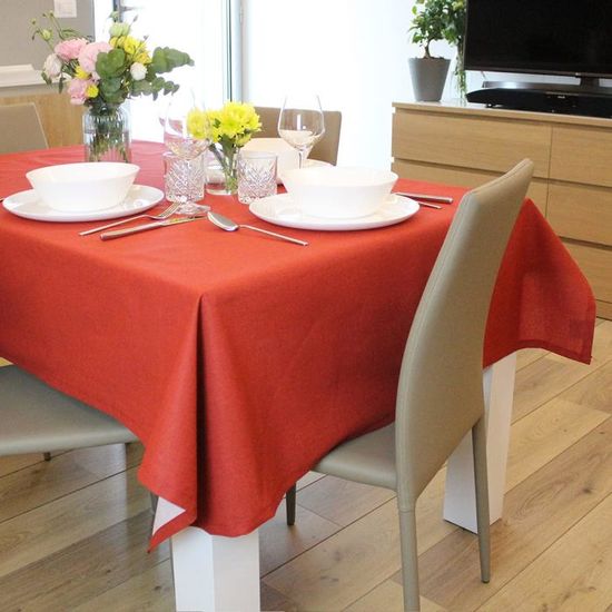 Nappe Paradia Sienne 175x175 - 100% coton - Orange main image 1