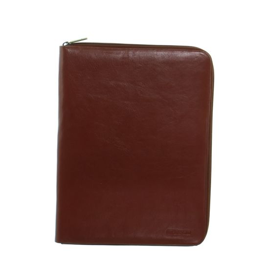 Sac Conférencier Arthur & Aston En Cuir - Réf 42544 J - Couleur Châtaigne/Orange - 33x25x2 Cm