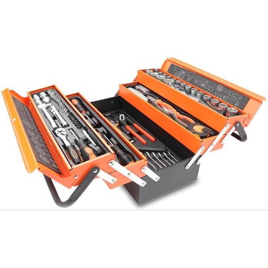Boîte à outils mécanique 5 cases 50 pièces