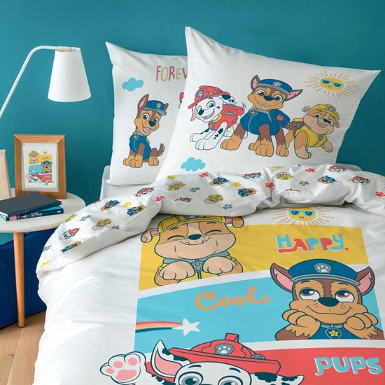Parure De Couette Paw Patrol 140x200 Cm + Taie 63x63 Cm – Housse Réversible Pat'Patrouille Pour Enfant