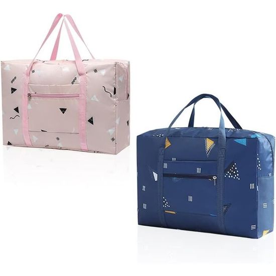 Sacs De Voyage Pliables Imperméables - Lot De 2 Sacs Sport Rose Pour Fitness Ou Vacances