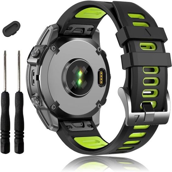 Bracelet Garmin Fenix 7x Bracelet De Remplacement En Silicone ANBEST Pour Garmin Fenix 6X/7X/Pro, 5X, 3/3HR, Instinct 2X, Enduro 2 - Quick Fit 26mm - Noir Accessoire Montre Sportive Réglable