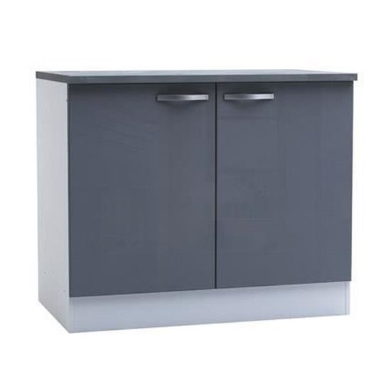 Meuble Bas De Cuisine 2 Portes 100cm Coloris Achat Vente