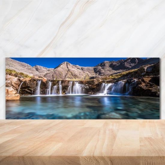 Tulup Panneaux De Cuisine Sur Verre - 125x50cm - Abstraction Des Vagues