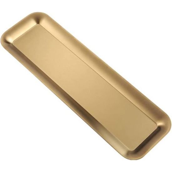 Plateau Décoratif Acier Inoxydable Doré – Rectangle Élégant 30x20 Cm, Plateau Bijoux, Maquillage, Salle De Bain, Cuisine, Table Basse