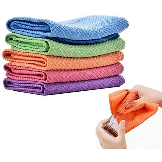 Linge Nettoyage Maison Lot De 12 Chiffons Microfibre - 25x25cm Super Absorbants Pour Cuisine Lingettes Nettoyage Réutilisables