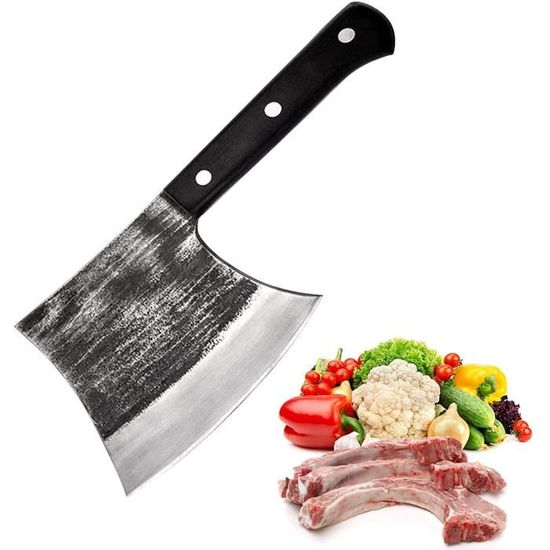 Couperet 6 pouces à la main forgée en acier inoxydable Couteaux de cuisine Cleaver Couteau d'os de la viande Couteau de boucher Cout