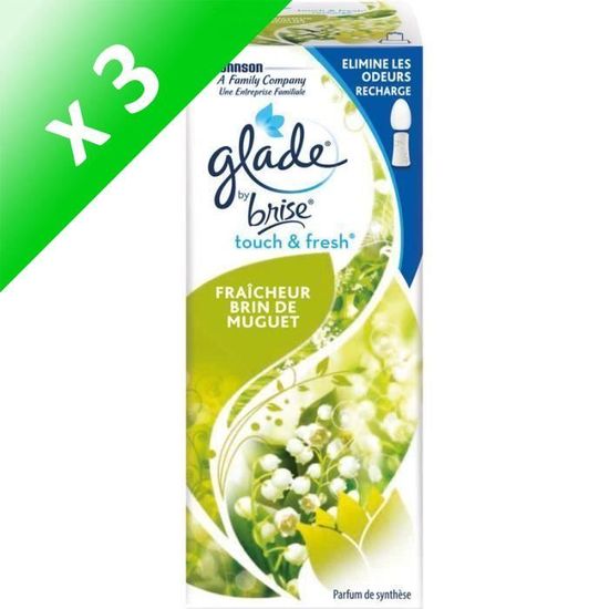 BRISE BY GLADE Recharge désodorisant intérieur Touch et Fresh - Senteur