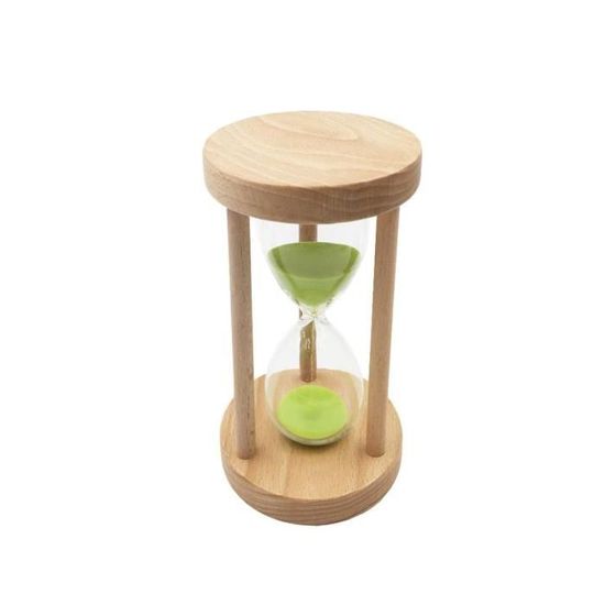 Sablier Pour Brossage Des Dents En Bois - Design Souris, Sable Bleu - Timer 2-3 Minutes Pour Enfants - Hess