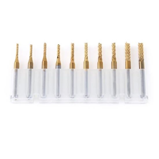 Fraises en bout Carbure de Tungstène - QIILU - 10 Pièces - Diamètre 4mm - Cannelure Unique