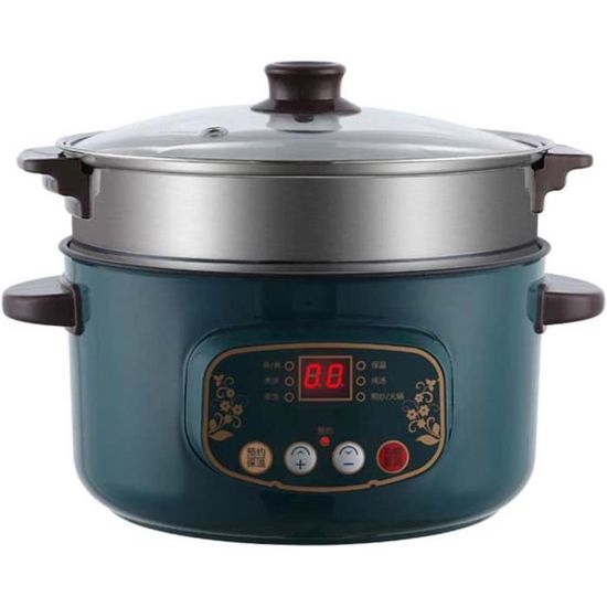 Acesunny 6L Hot Pot Twin Faitout électrique anti-adhésif avec 2 compartiments Style shabu 1300 W
