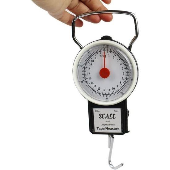 Balance Portable Digitale Avec Ruban à Mesurer Poids Maximum 50kg Pêche