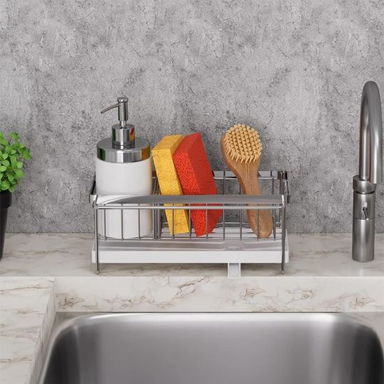 Porte-éponge Pour évier De Cuisine - Support Suspendu En Acier Inoxydable - Design Double Pour Petits Espaces - Pour éponges, Brosses, Savons - 2