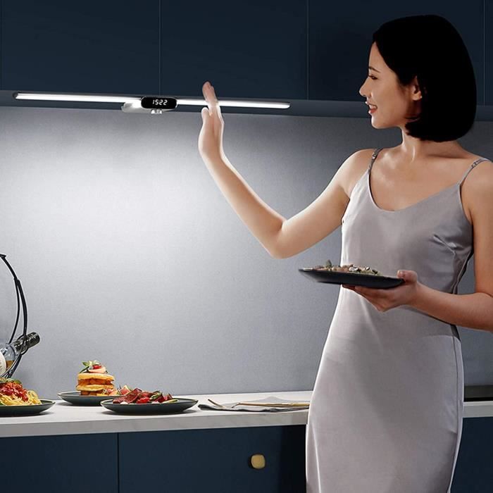 Eclairage LED Cuisine sous Meuble,Lampe Placard avec L'affichage De L'Heure  Et La Fotion De Syhronisation,10400mAh Batterie-Déte - Cdiscount Maison