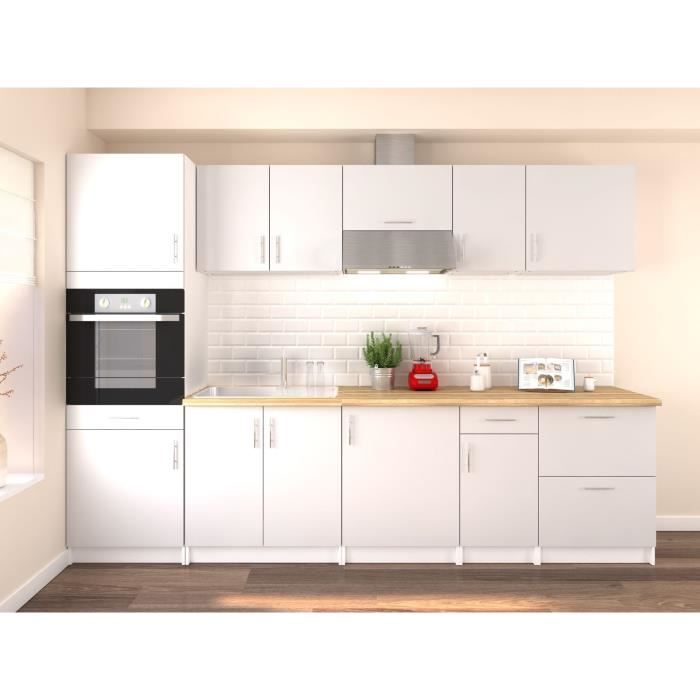 obi cuisine complete l 300 cm avec colonne blanc mat achat vente cuisine complete obi 300 cuisine comp blanc mat cdiscount