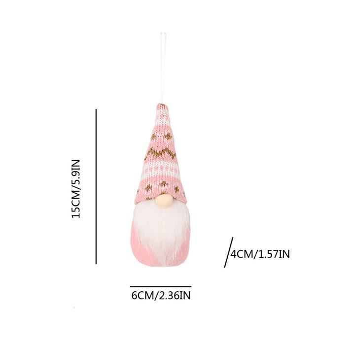 14 Gnomes De Noël Suspendus En Bois Et Feutre - Décorations Sapin, 7-8 Cm, Colorés, Mignons
