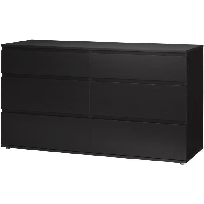 Commode 6 Tiroirs Noir Achat Vente Pas Cher