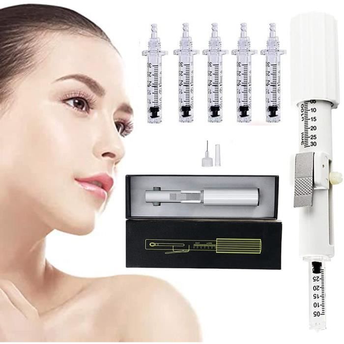 Hyaluron Pen, Acide Hyaluronique Pen Atomizer avec 5 Ampoules tête et 1