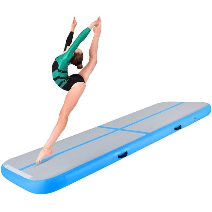 Tapis de Gymnastique Gonflable 20 CM Airtrack Gymnastique PVC Tapis de Tumbling 500 x 100 x 20 cm sans Pompe pour Yoga/Taekwondo Ble