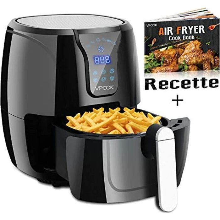 VPCOK Friteuse Électrique air Chaud Multifonction, avec Minuteur et Température Réglable, écran Tactile LED