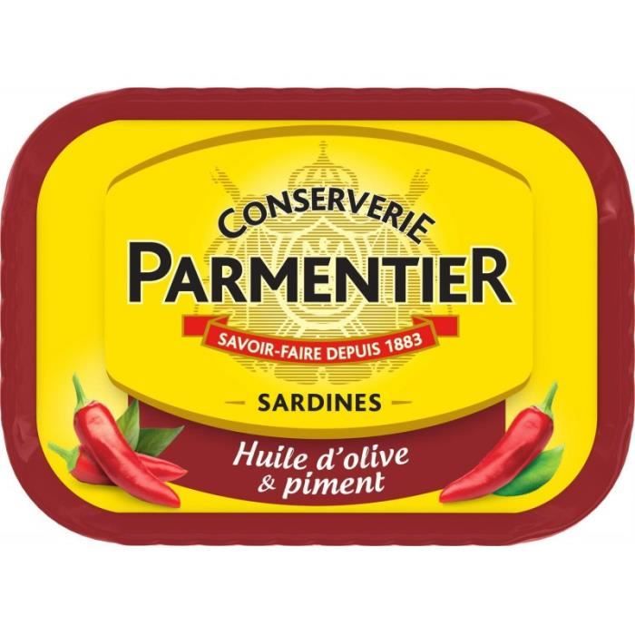 PARMENTIER - Sardines À Lhuile Dolive Et Au Piment 135G - Lot De 4