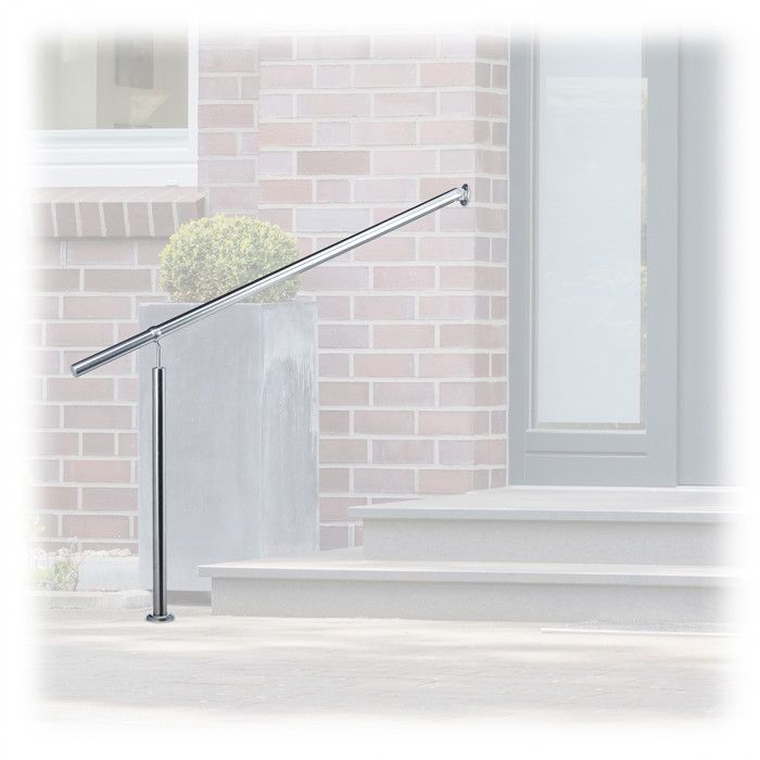 Rampe d'escalier INOX fixation murale - 80 x 150 cm - Intérieur et e