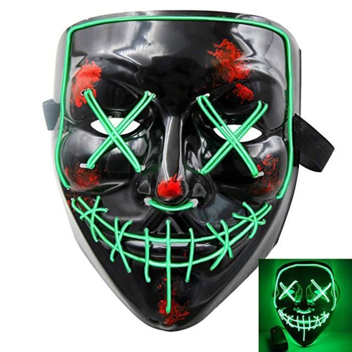 Ototon® Masque d'Halloween LED Light Lumière Masque pour Festival Toussaint Mascarade Grimace Noël Costume Cosplay