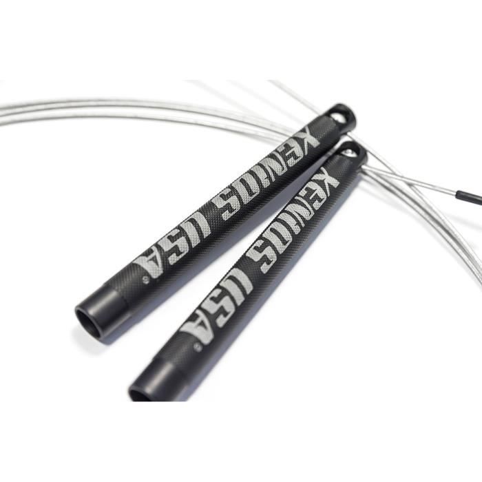 xenios États-Unis Jump Rope Il Bearing Double Under Haute Vitesse Corde à Sauter avec Poignées en Aluminium M Noir