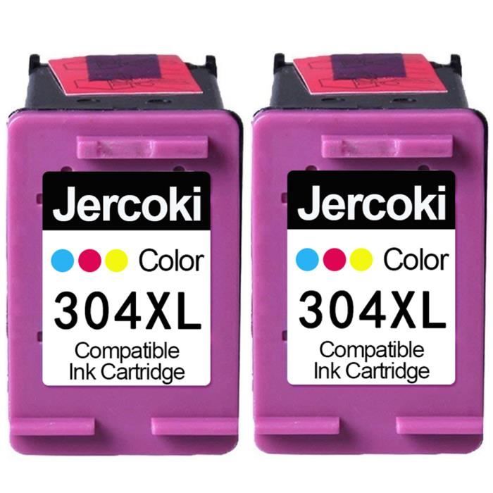 2 Couleur Cartouches d'encre Compatible pour HP 304 XL Compatible pour DeskJet 2620 2630 2634 3720 3730 3733 3735 Envy 5020 5030