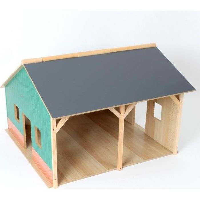 Kids Globe hangar de ferme pour tracteurs jouet Échelle 1:16 Bois 610338