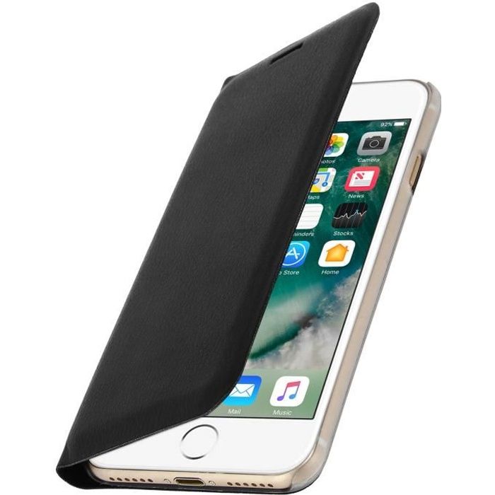 Housse iPhone 7 / 8 Etui Portefeuille Clapet Flip Cover Ultra-fin Noir