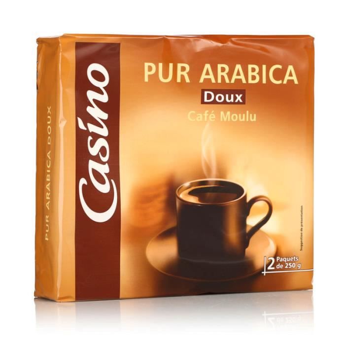 Lot de 2 sachets Café moulu - Arabica - Ultra doux - 250g
