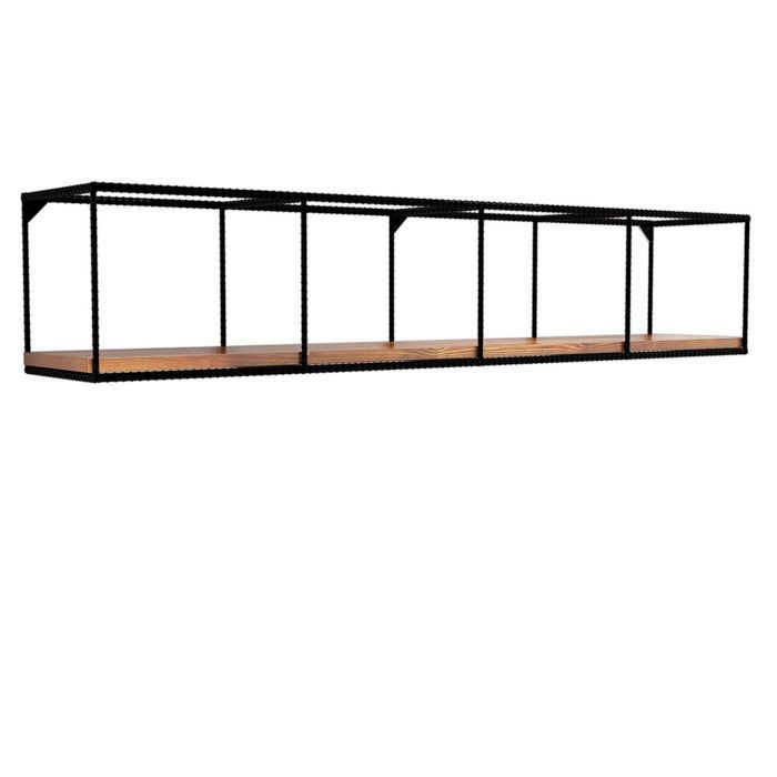 Etagère murale design industriel Miray - L. 120 x H. 30 cm - Noir