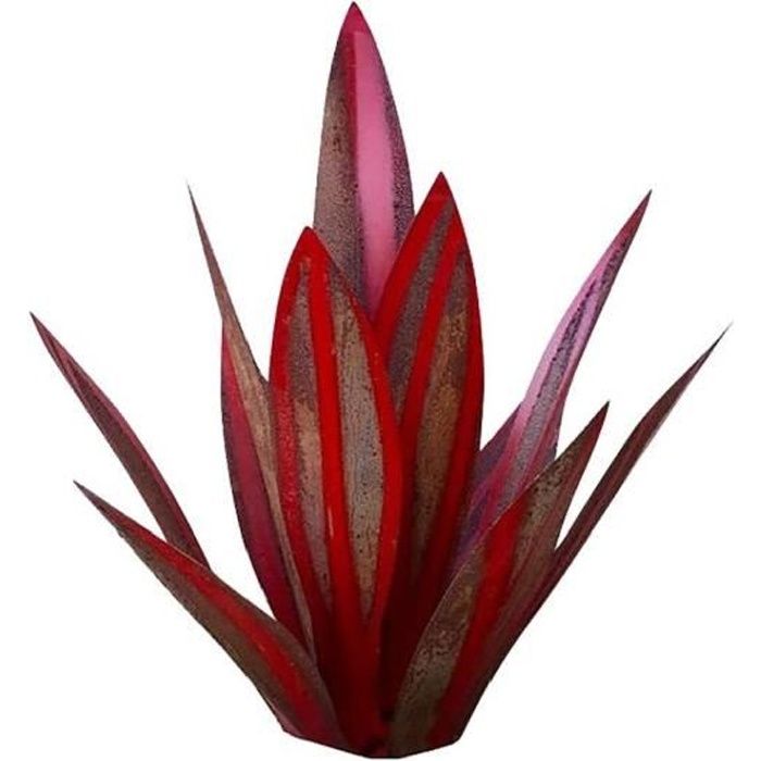 Tequila rustique Sculpture en métal Agave Fer Art Agave Sculpture Statue Jardin Art de jardin Décoration Ornement 35cm rouge foncé