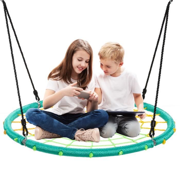 GIANTEX Balançoire Nid d’Oiseau en Maille Réglable en Hauteur,Balançoire pour Enfants et Adultes,Utilisation Intérieure et Extérieur