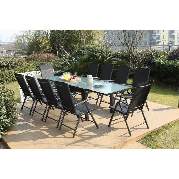 Le Velia : Salon de jardin en aluminium 10 personnes