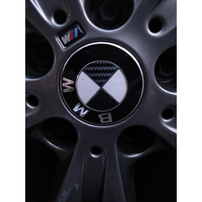 lot de 4 centre de roue cache moyeu bmw 56mm noir carbone JB03