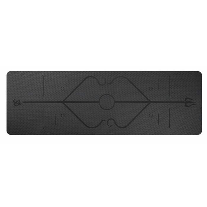 TPE Tapis Yoga -Tapis De Sport Fitness a La Maison -Tapis de Pilates,Poids léger,Antidérapant, Respectueux de l'environnement-NOIR
