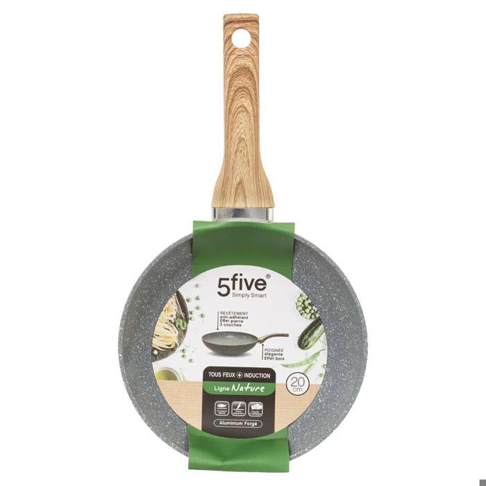 Secret de Gourmet - Poêle D 20 cm en Aluminium Forgé aspect pierre Ligne Nature Gris