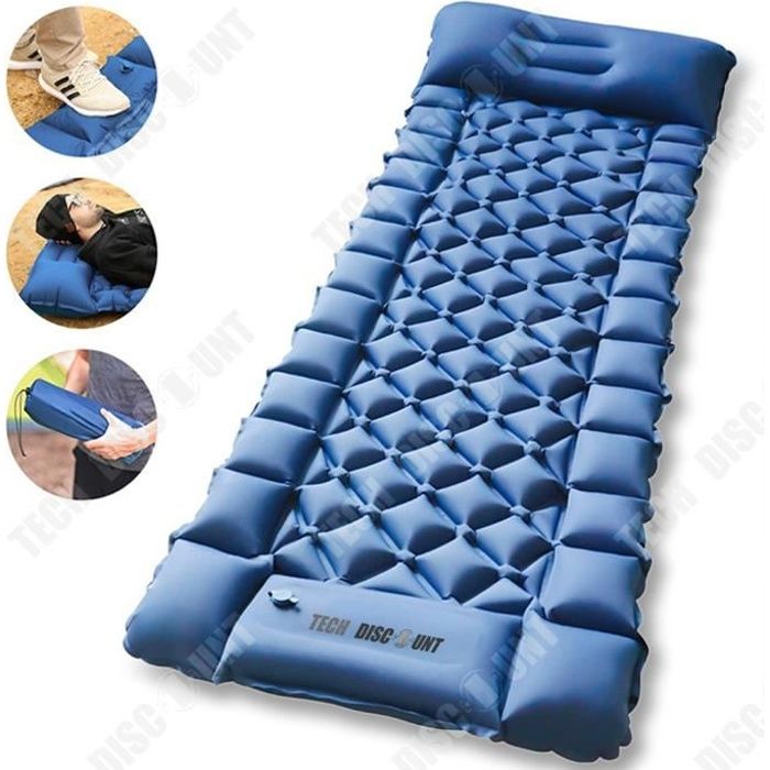 TD® Matelas gonflable fournitures de plein air simple portable pique-nique camping plage TPU couture pied tissu composite lit gonfla