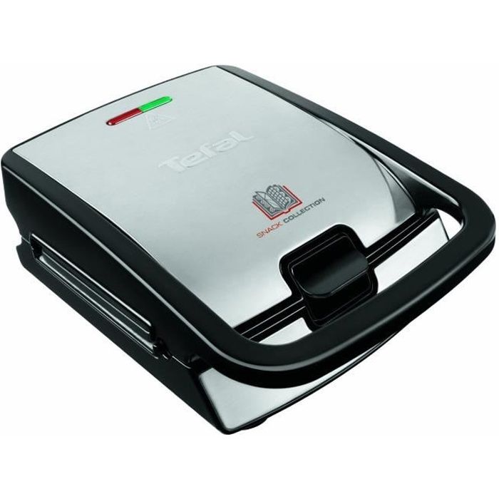 Tefal SW852D Snack Collection, plaques gaufres et croque monsieur incluses ,Noir / Acier inoxydable
