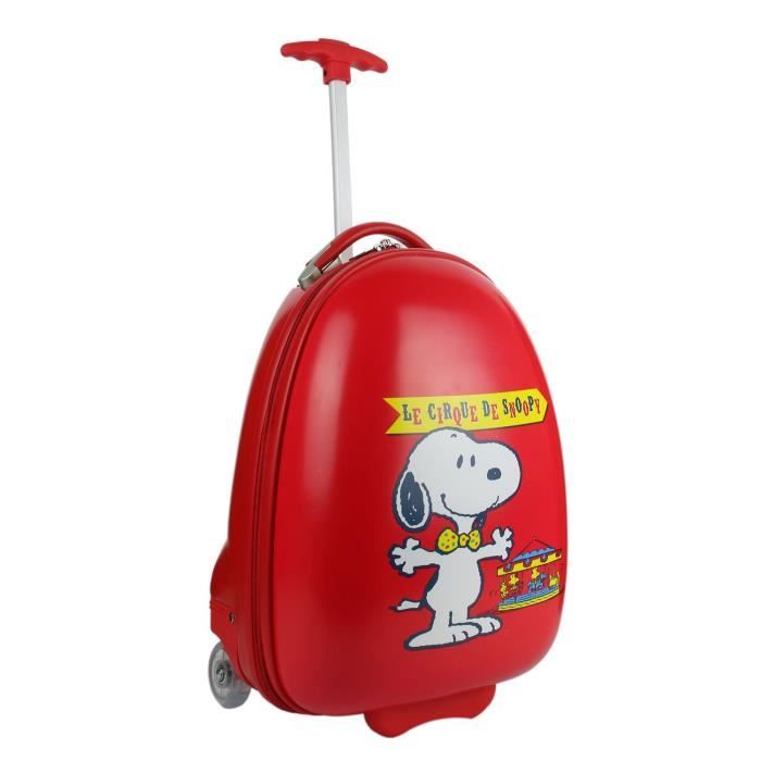 Valise ABS+ sac à dos -Snoopy- rouge 41 cm