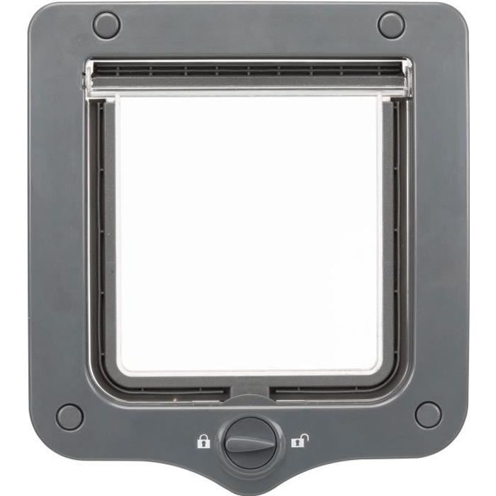 Chatière - 2 positions - 20 × 22 cm - Gris
