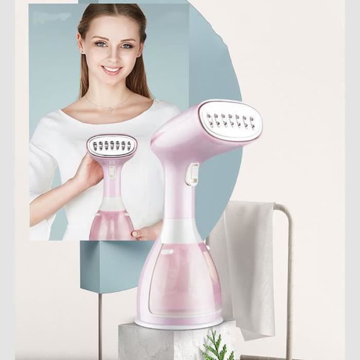 PC44509-Steamer Portable pour Vêtements,Cuiseur à vapeur portable 1500W 280ML---Rose