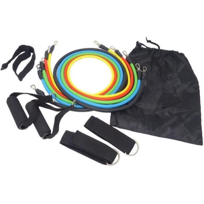 XM19659-11 pièces Bande de résistance des Ensembles Exercice Fitness Bande de Résistance pour Homme et Femme Musculation Corps Y