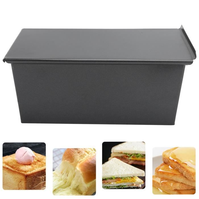 Boîte à Toasts Antiadhésive Moule de Pain en Acier au Carbone avec Couvercle Ustensiles de Cuisson -ZAT