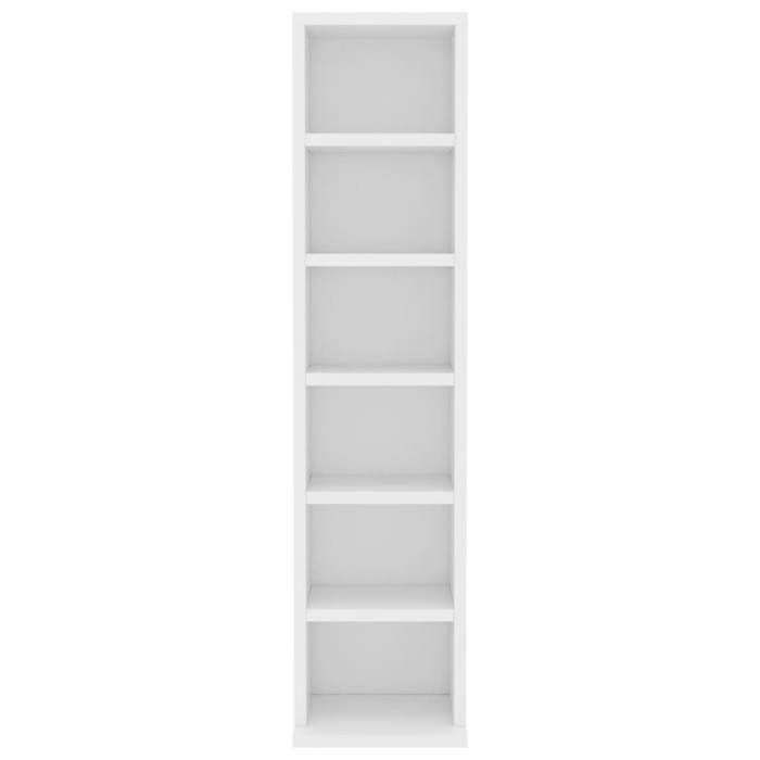 Armoire à CD - gkk - Avec 6 compartiments ouverts - Blanc 21x20x88 cm Bois dingénierie gg287